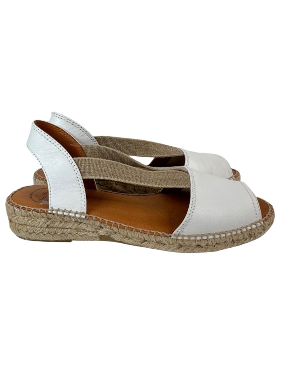 Toni Pons Etna P White Leather Espadrille Slingback Sandals Euro 41 Coastal